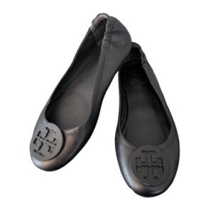 Tory Burch Shoes Minnie Travel Ballet Flats Black Leather
